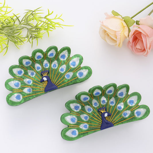Retro Style Peacock Creative Animal Shark Clip