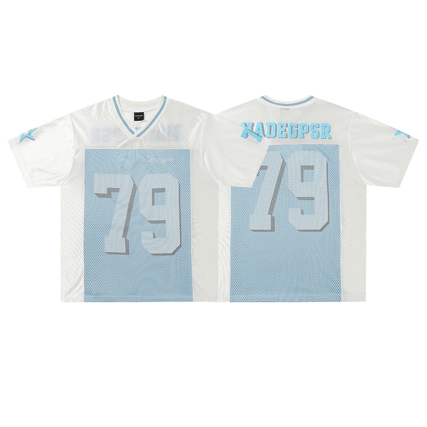 American-style Short-sleeved T-shirt For Men And Women Oversize Summer Hollow-out Mesh Stitching