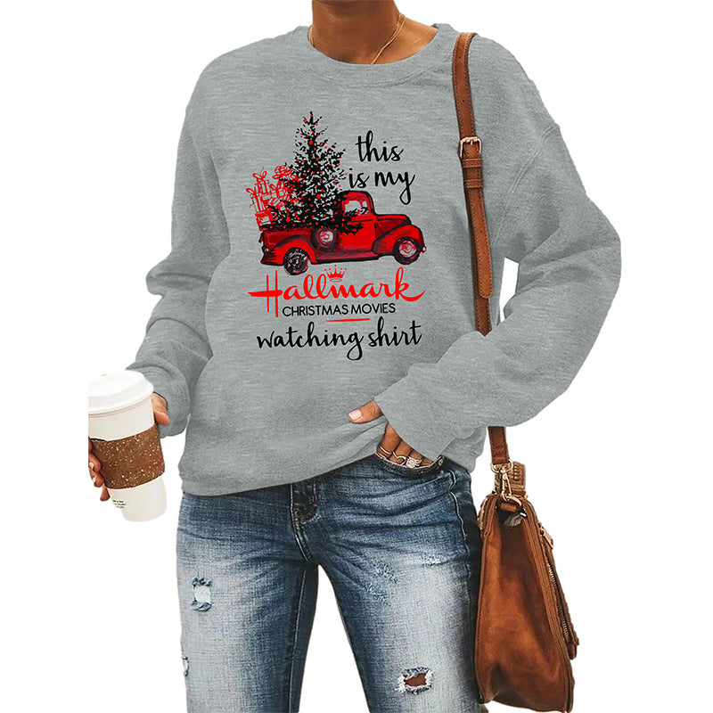 Women's Round Neck Long Sleeve Sweater Christmas