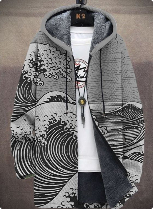 Men's Winter Printed Plush Lining  Thick And Windproof