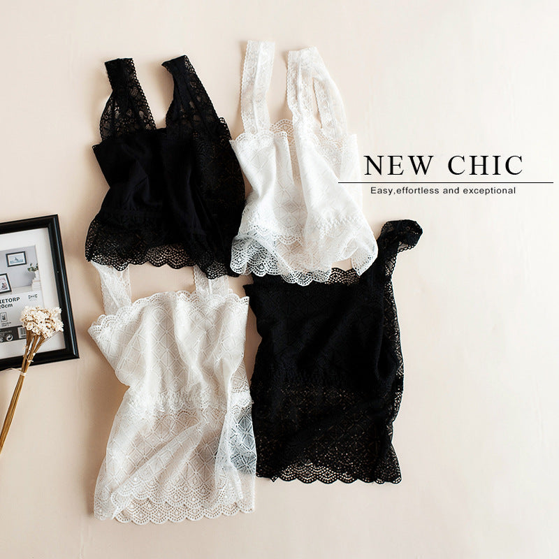 Lace Tube Top Off-neck Vest