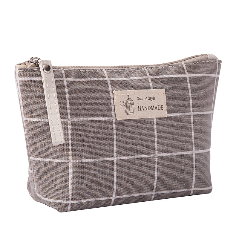 Dot fabric cosmetic bag