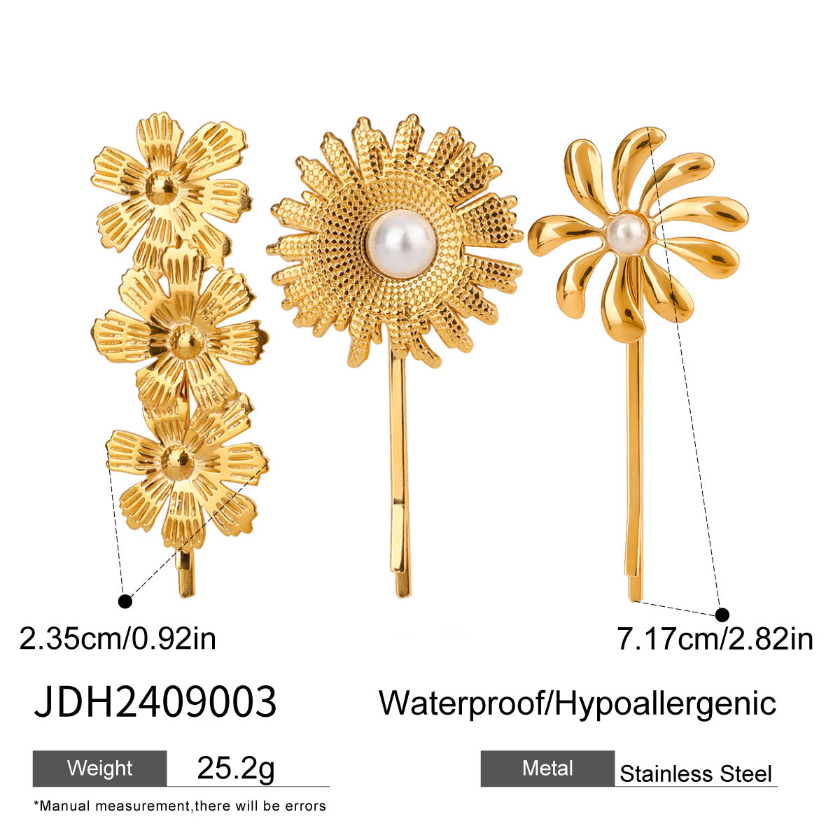 Lady's Flower Simple Titanium Steel Barrettes Suit