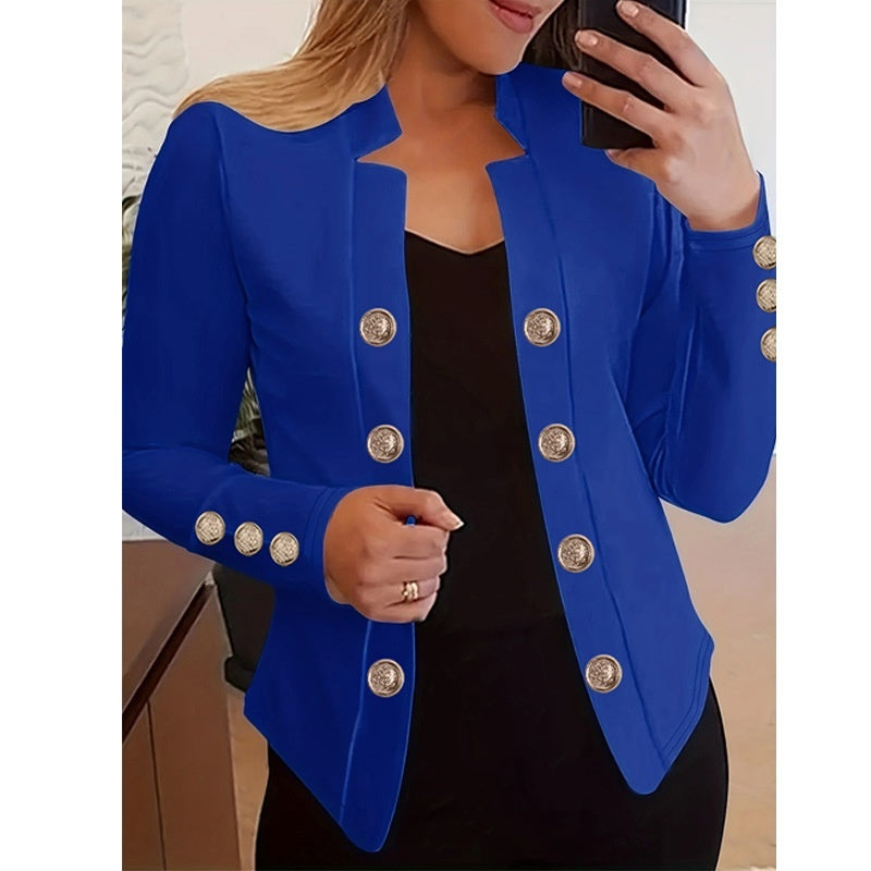 Dame Manchetknap Lille Suit Dobbelt Spænde Cardigan Top