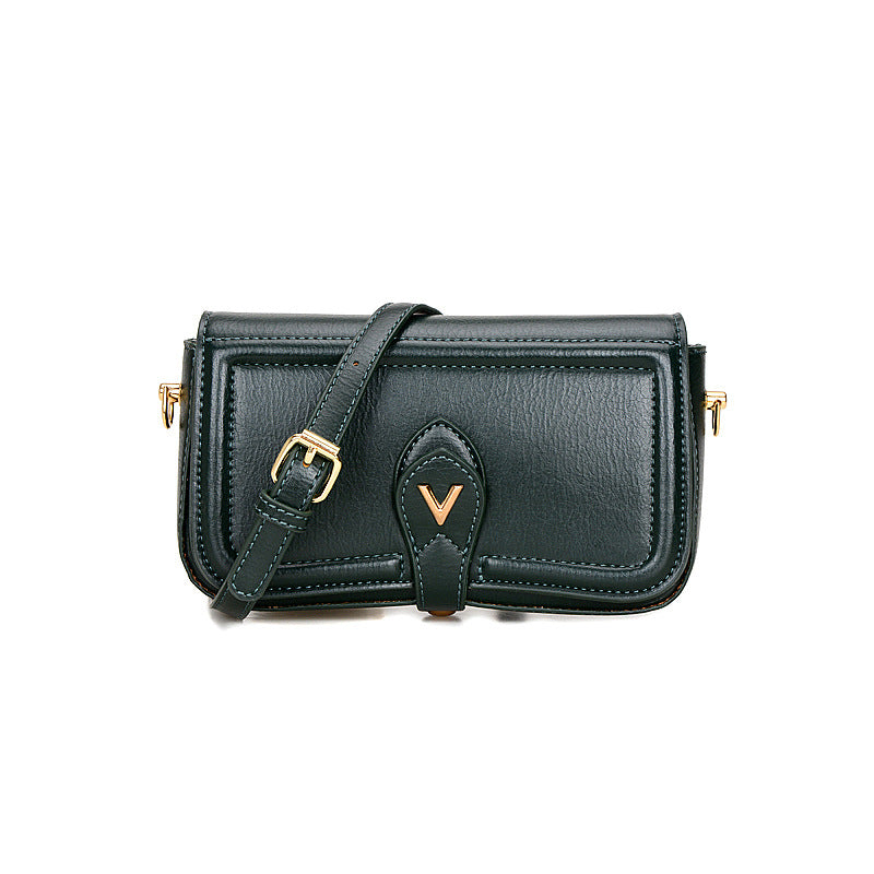 Women's New Texture Fashion Wide Shoulder Strap Solid Color Satchel