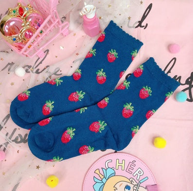 Girl strawberry dreamy beautiful girl moon in stockings socks piles of socks