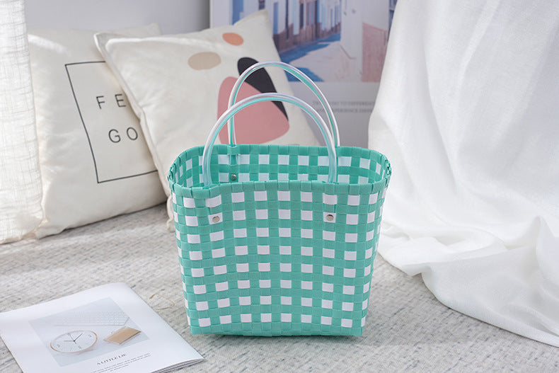 Women's Fashion Diagonal Basket Woven Bag