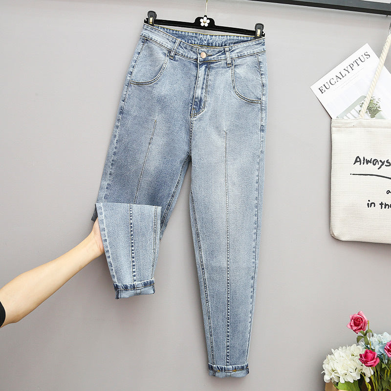 Plus Size Spring And Summer Denim Women's Loose Harem Pants
