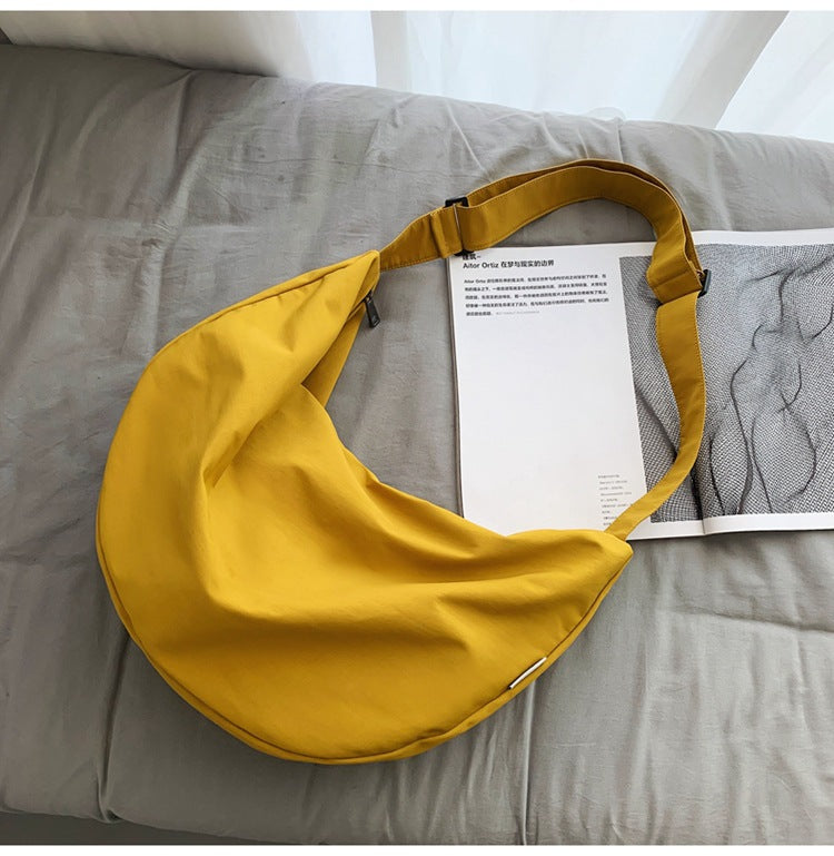 Washed Canvas Diagonal Cross Dumpling Bag
