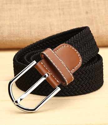 Elastic woven elastic men's belt