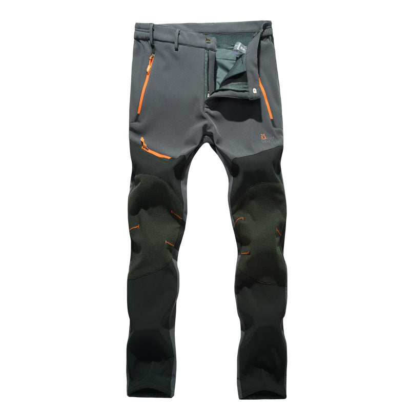 Outdoor Fleece-lined Warm Waterproof Windproof Breathable Climbing Pants