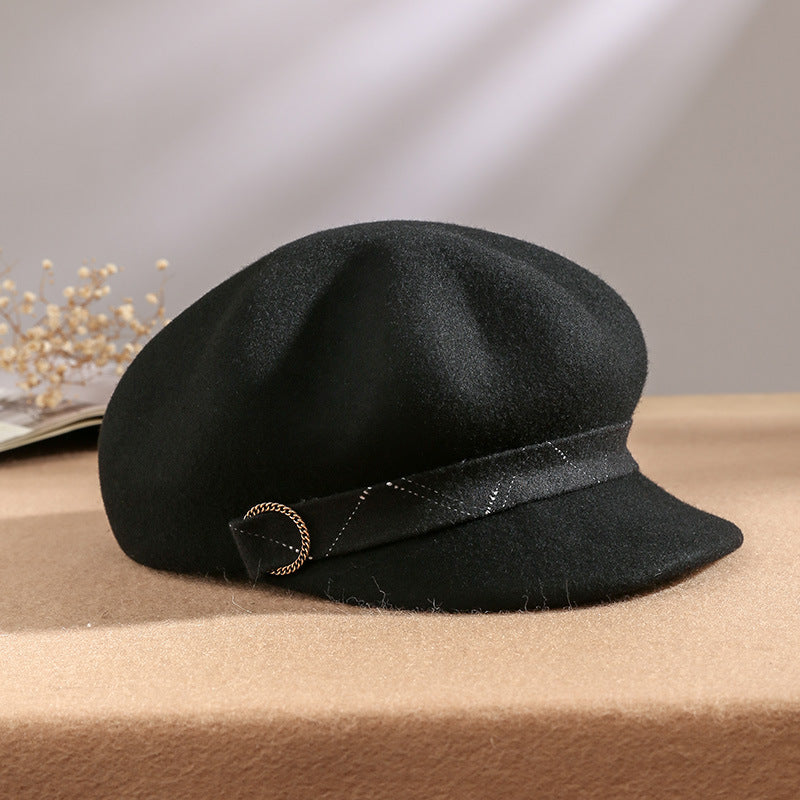 Women's Autumn And Winter Woolen Top Hat