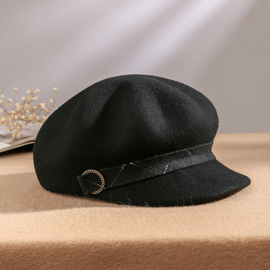 Women's Autumn And Winter Woolen Top Hat