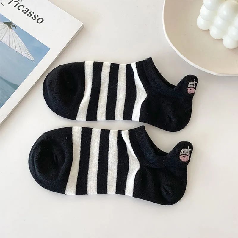 Women's Cartoon Cow Socks Invisible