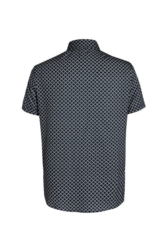 Classic And Fashionable Diamond-shaped Small Checkered Shirt For Men