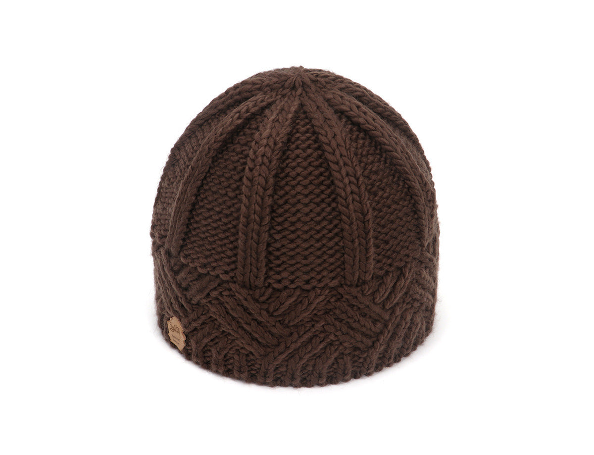 Women's Warm Plush Thickened Wool Ball Knitted Hat