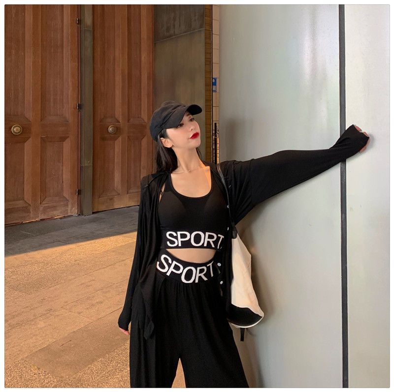 Outerwear Wide-leg Pants Vest Casual Sportswear Set