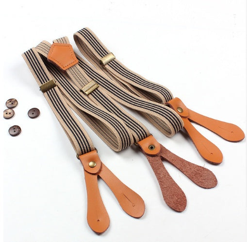 Bib stripe straps straps double shoulder straps men and women elastic elastic suspenders