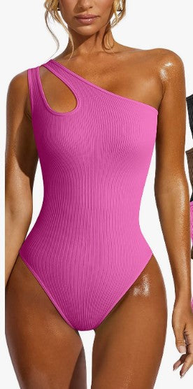 Women's Diagonal Collar One Shoulder Siamese Vest Tights