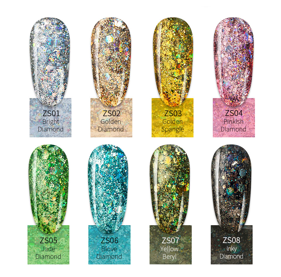 8 farver klar diamantlim