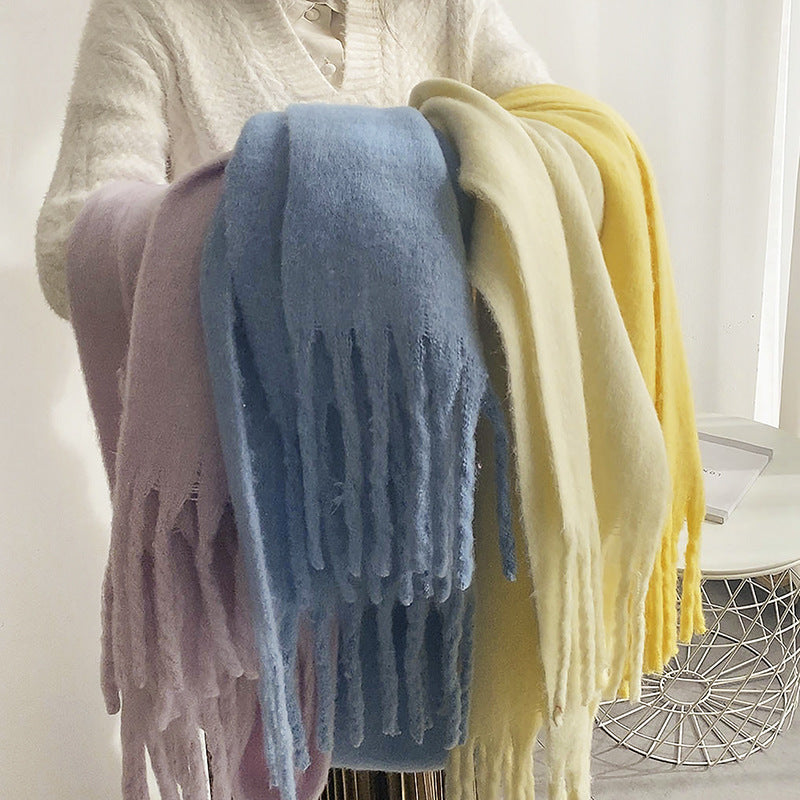 Wind Lazy Solid Color Big Napped Warm Scarf