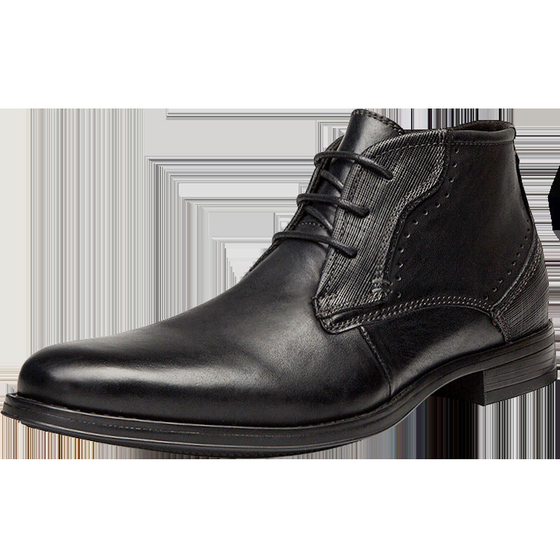 High-top Shoes British Gentleman First Layer Cowhide Men's Boots