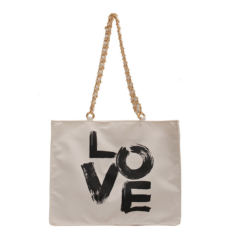 Tide Large-capacity Shoulder Bag Letter Student