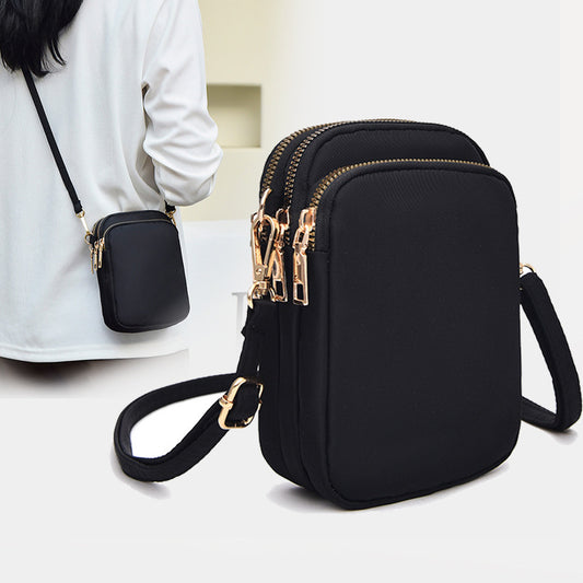 Små Skuldertasker 3 Lag Lommer Mobiltelefon Taske Udendørs Hverdags Crossbody Taske