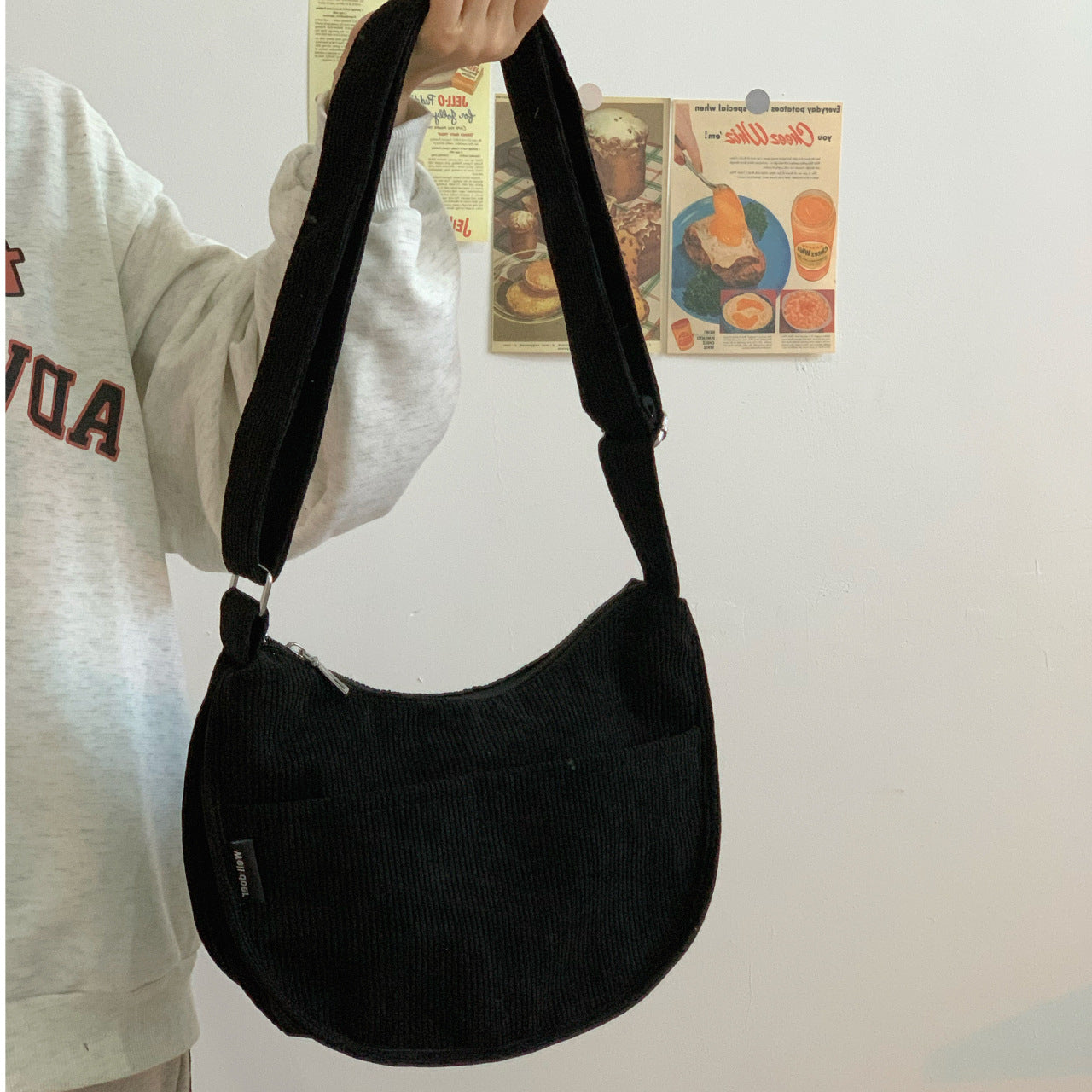 Fashionable Corduroy Dumpling Bun Small Shoulder