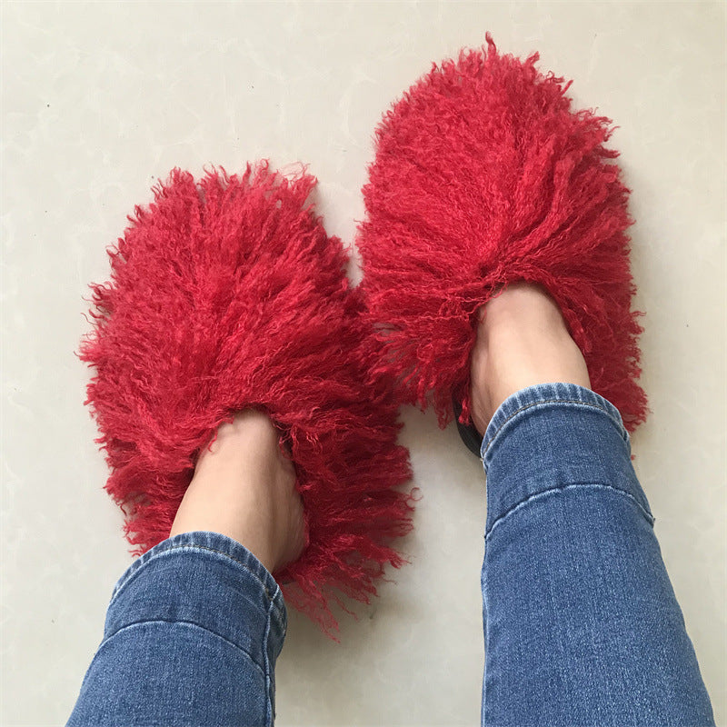 Imitation Tan Sheep Maomao Warm Women's Cotton Slippers Snow Boots