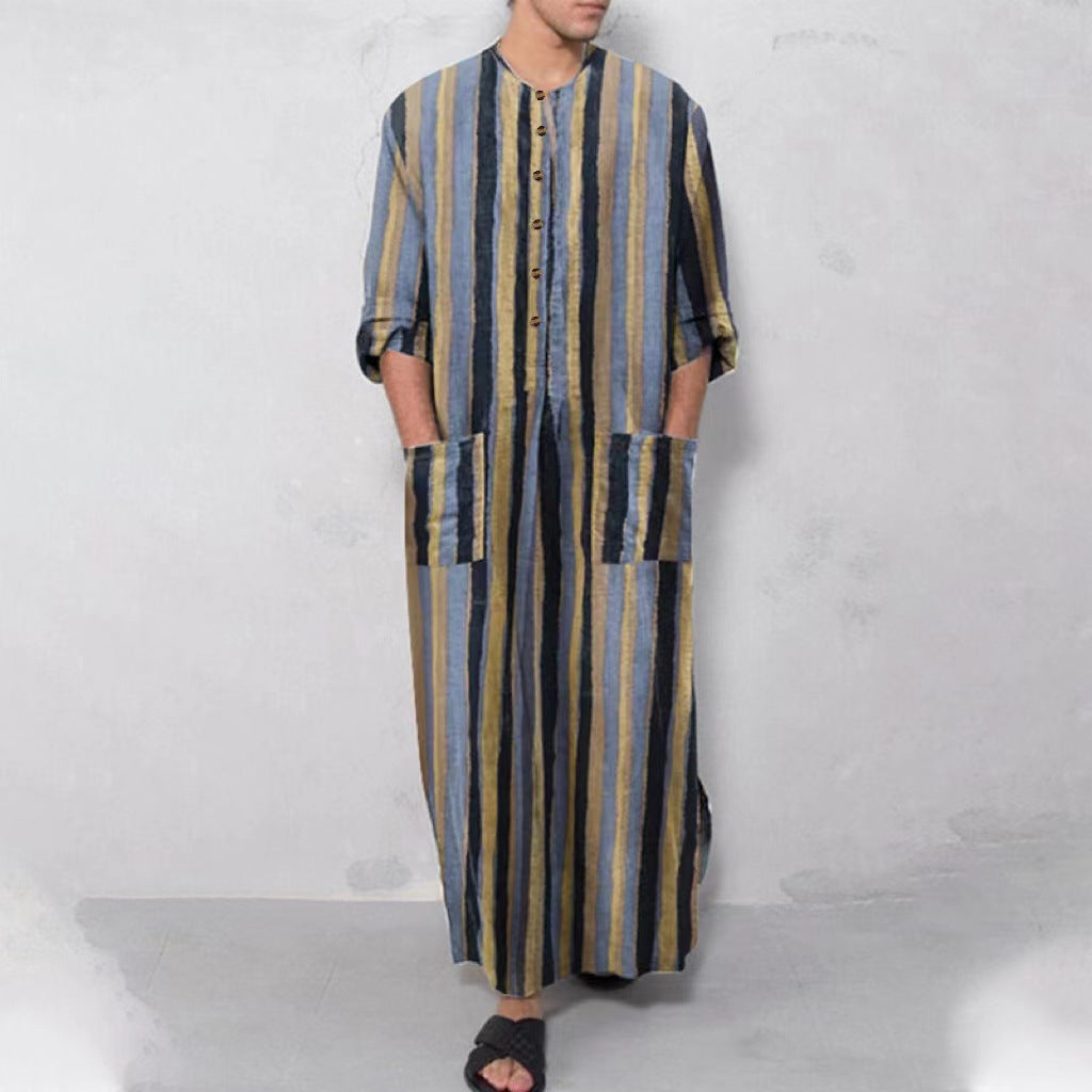 Muslim Southeast Asia Loose And Simple Long Sleeve Middle East Men's Robe