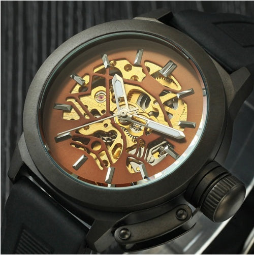 Men's mechanical watch automatic silicone strap fashion casual sports men's watch