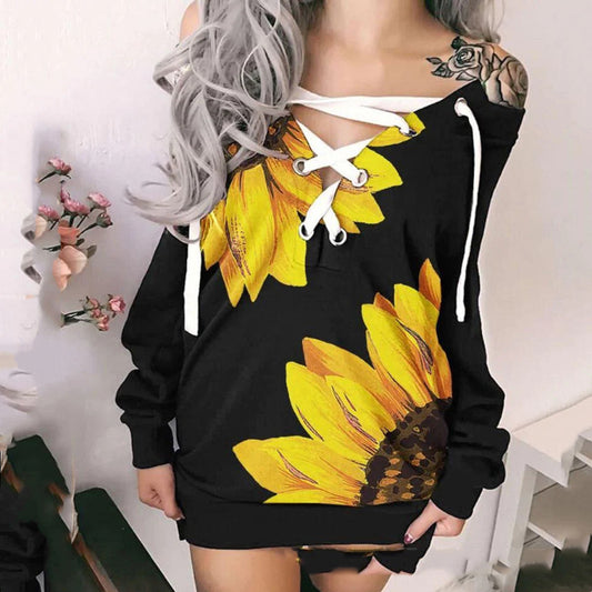 European And American Autumn And Winter Women's Off-the-shoulder Sweater Bag Hip Skirt Top