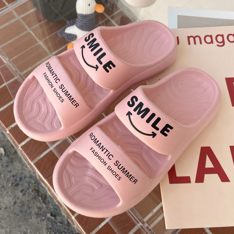 One Word Women's Breathable Beach Lazy Sandals Soft Bottom Fashion Women's Slippers