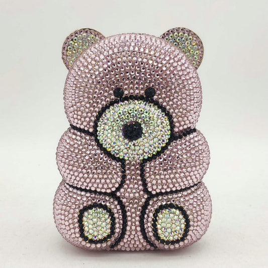 Mode Enkel Bjørneformet Fest Rhinestone Festtaske