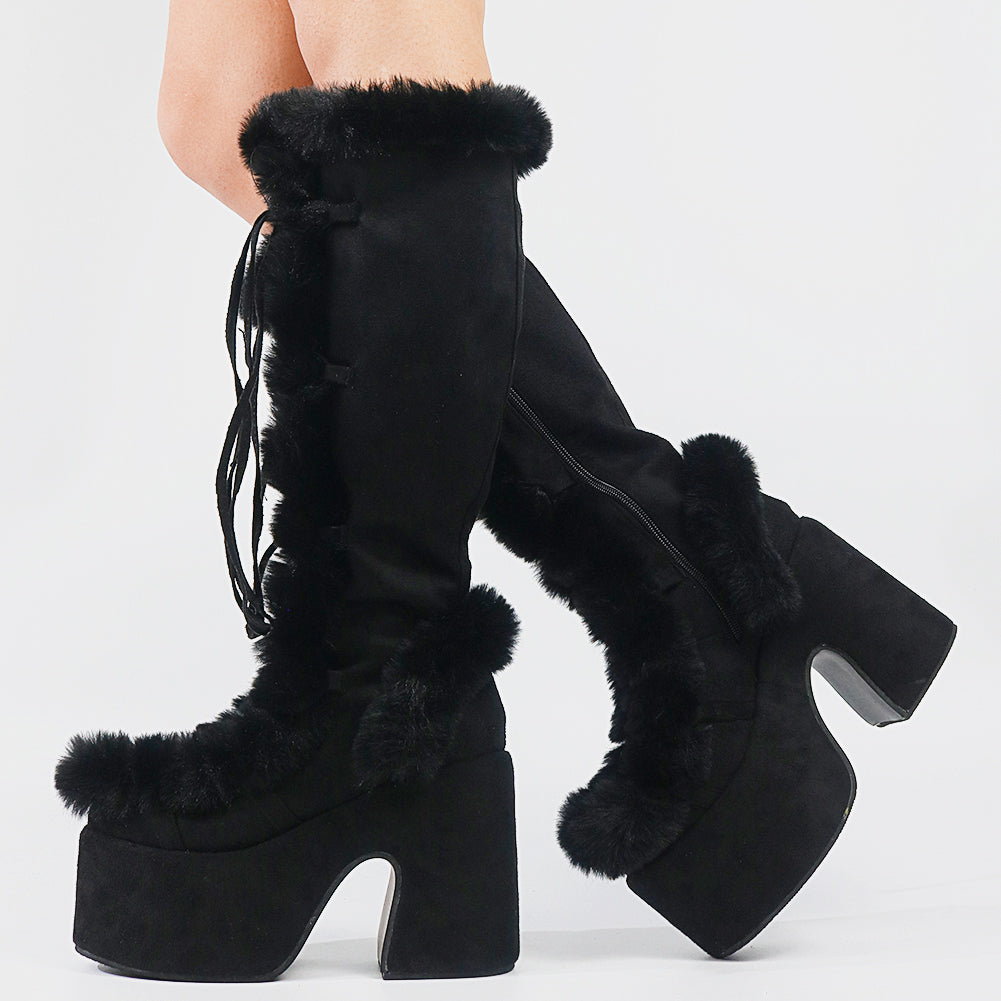 Platform High Heel Women's Mid Tube Boots
