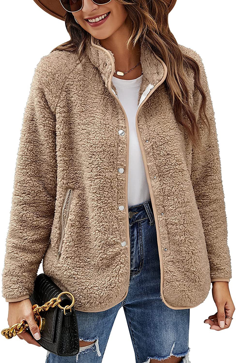 Women's Autumn And Winter Furry Jacket Coat Single-breasted