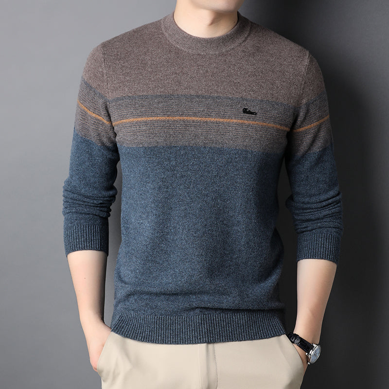Men's Pure Wool Sweater Crewneck Knitted Sweater