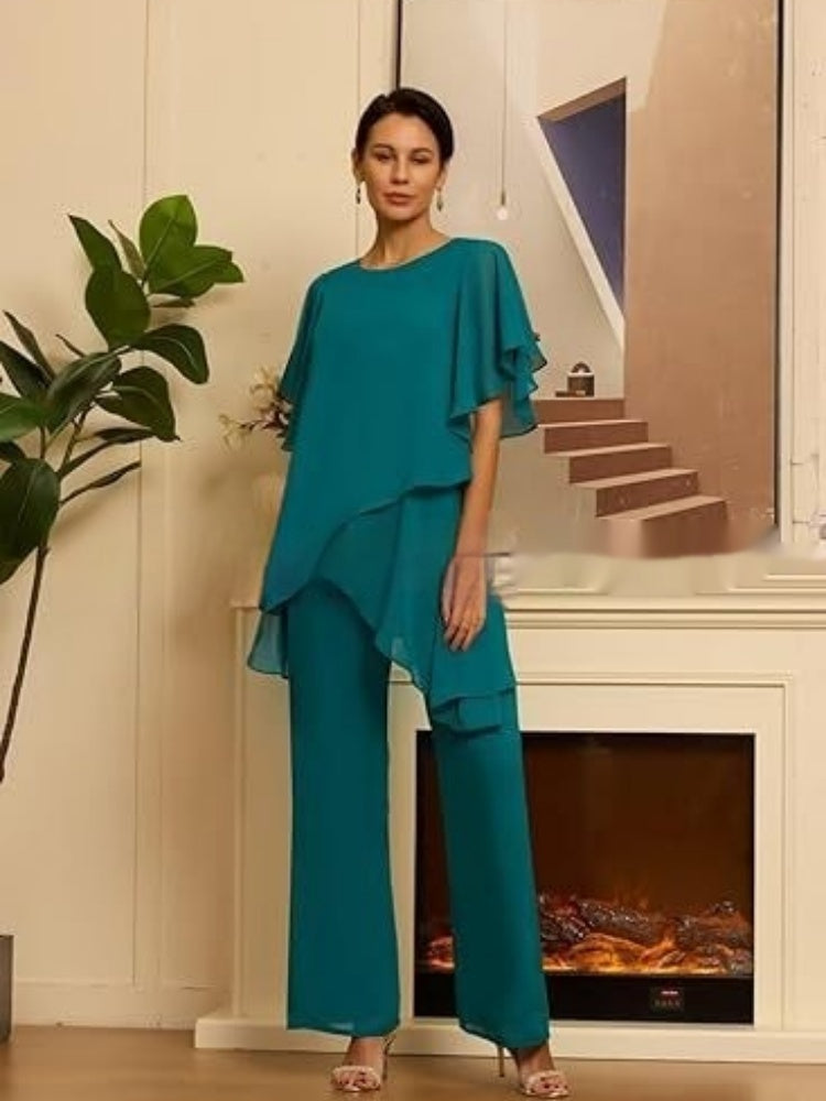 Chiffon Solid Color Loose And Irregular Suit