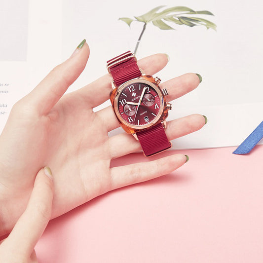 Multi needle quartz ladies watch