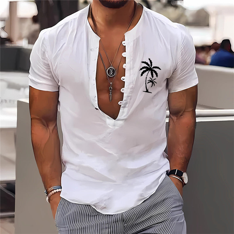 Digital Printing Men's Clothing Summer Short Sleeve Shirt  3D