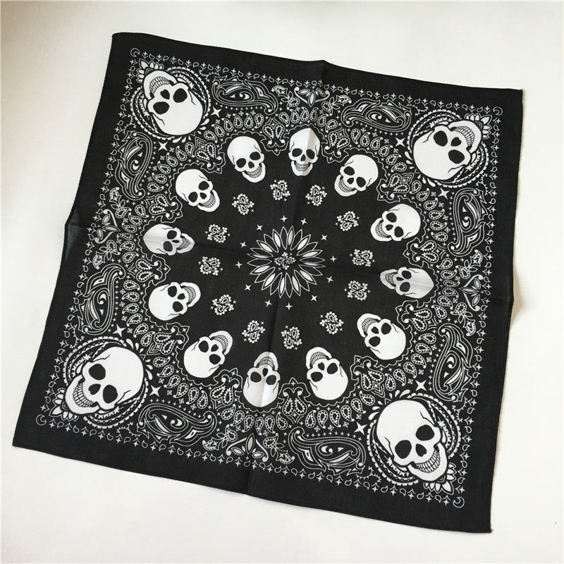 cotton  Kerchief Skull Print Scarf