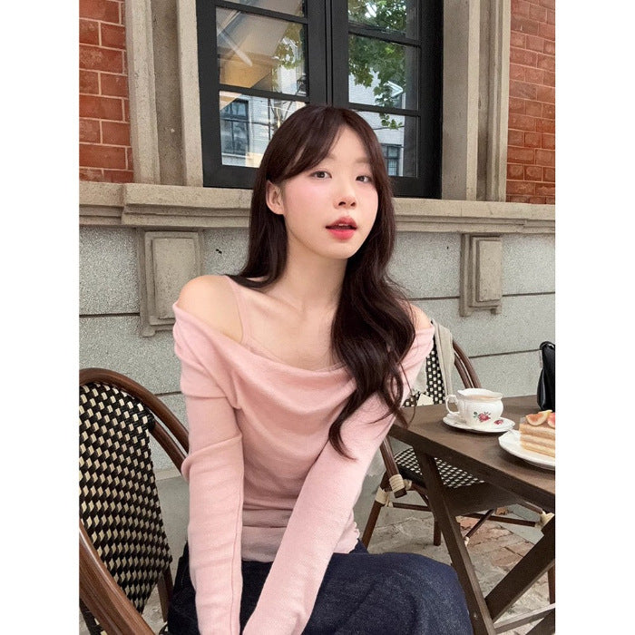 Fashion Fake Two-piece Off-shoulder Long Sleeve Women