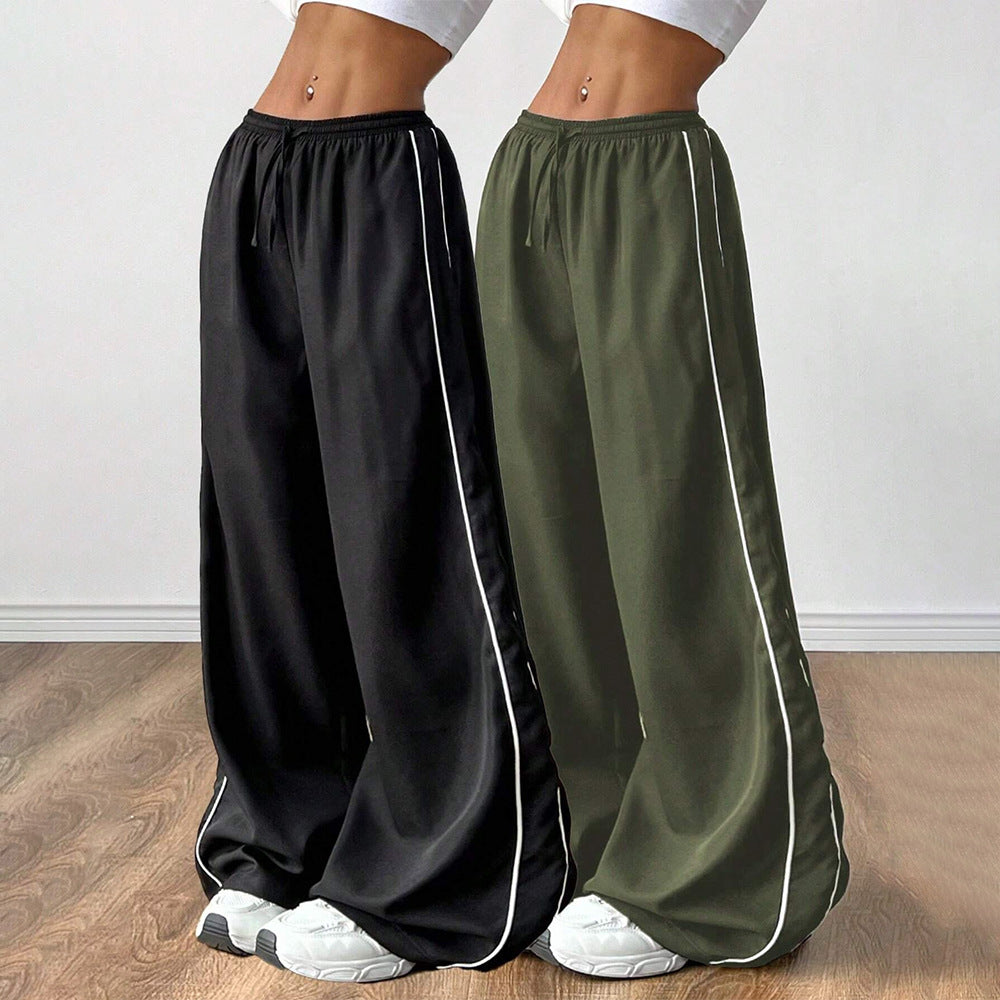 Color Contrast Wide-leg Pants