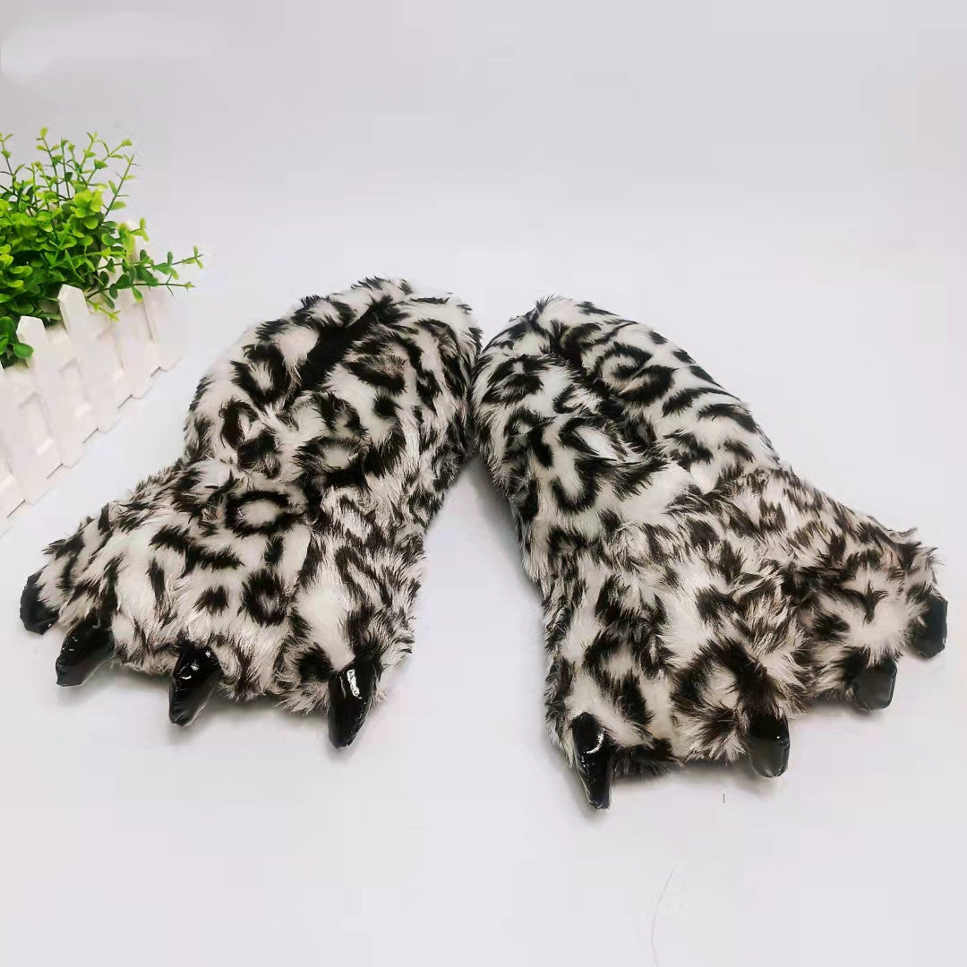 Dinosaur Paw Cotton Slippers Cartoon Couple Bag Heel Warm Shoes
