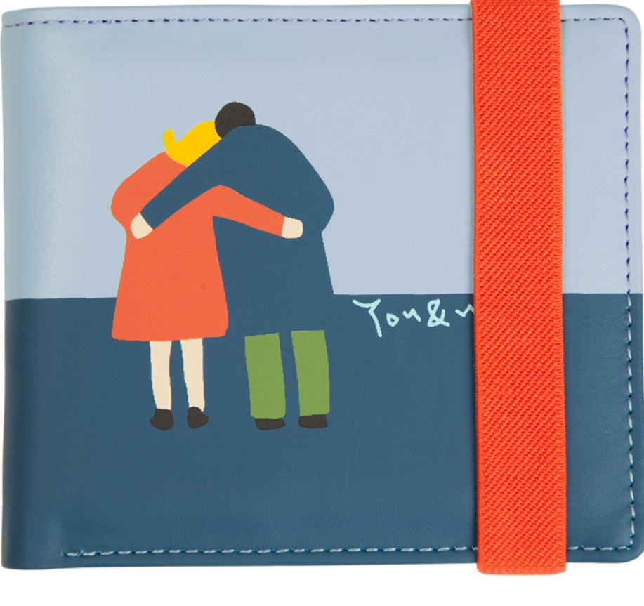 Elastic rope second generation printing short wallet