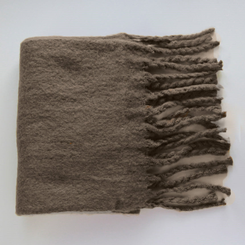Women's Classic Solid Color Thick Beard  Cashmere Scarf