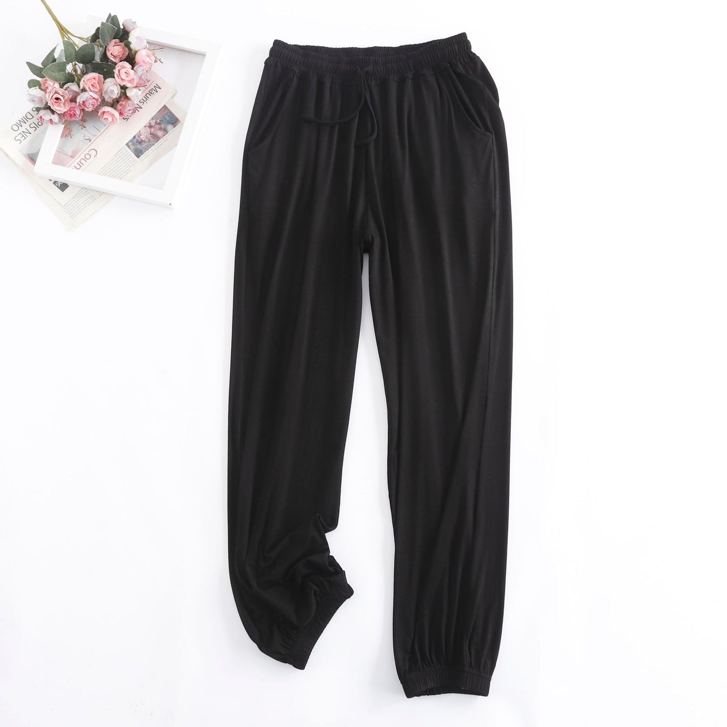 Womens High-waisted Draping Sweatpants For A Slimming Casual Look