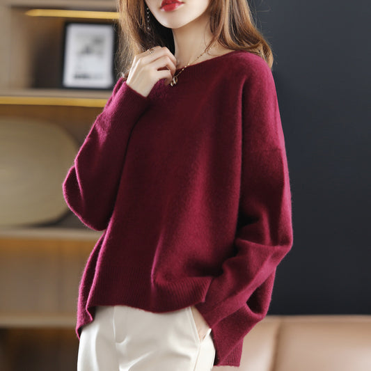 Loose And Idle Underwear Crew Neck Simple Sweater