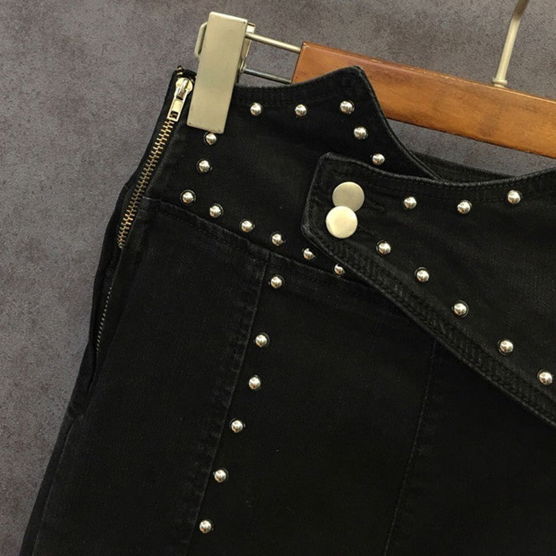 High waist heavy industry rivet jeans Leggings